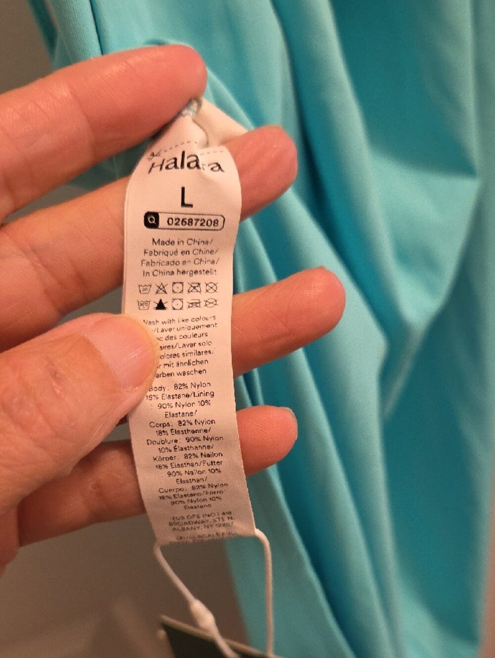 NWT HALARA Aqua Blue Draped Maxi Dress Side Slit - Picture 6 of 6